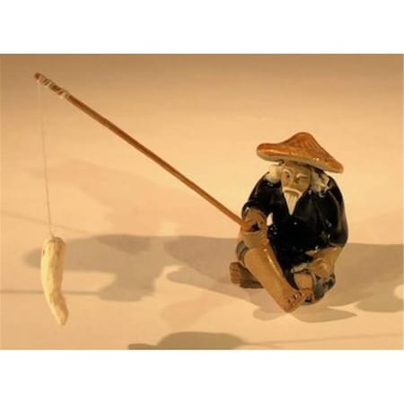 Parche 1.75 in. Miniature Ceramic Figurine - Glazed Fisherman PA2810878